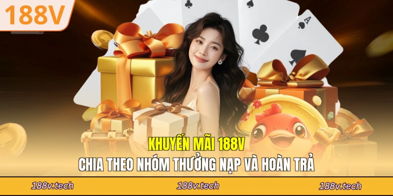 Khuyến mãi 188V chia theo nhóm thưởng nạp và hoàn trả